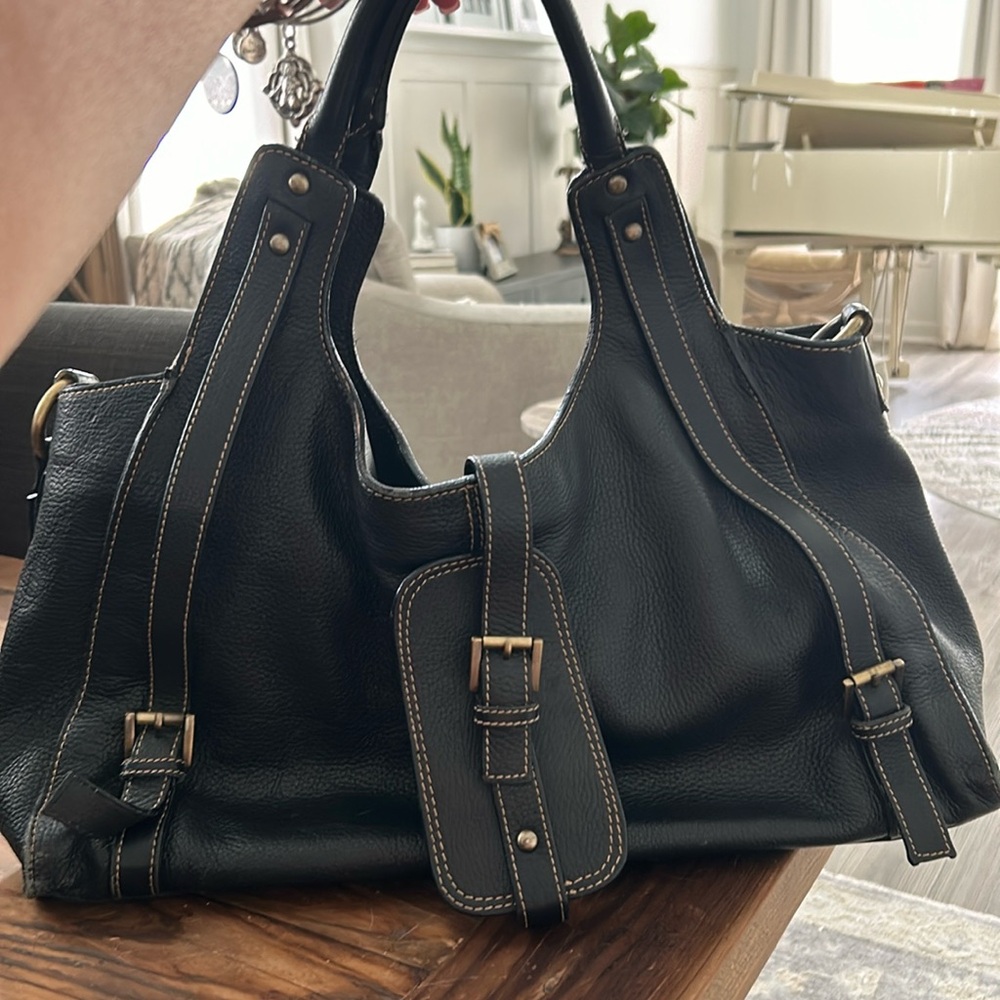 Michael Rome Designs Black Genuine Leather bag.